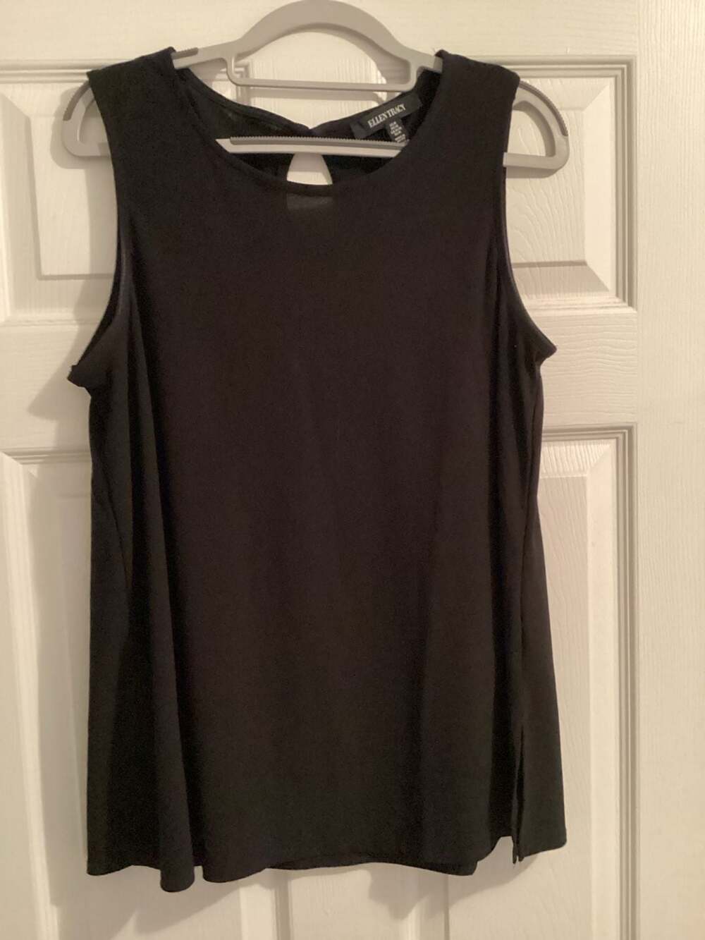 Ellen Tracy Women's Black Sleeveless Keyhole Back Tank Top Size M
